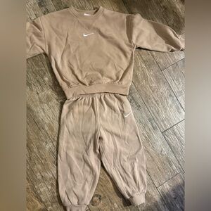 Nike Beige Sweatshirt and Joggers Set
